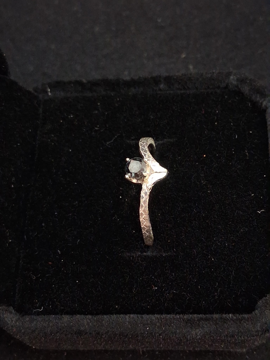 Natural black diamond ring