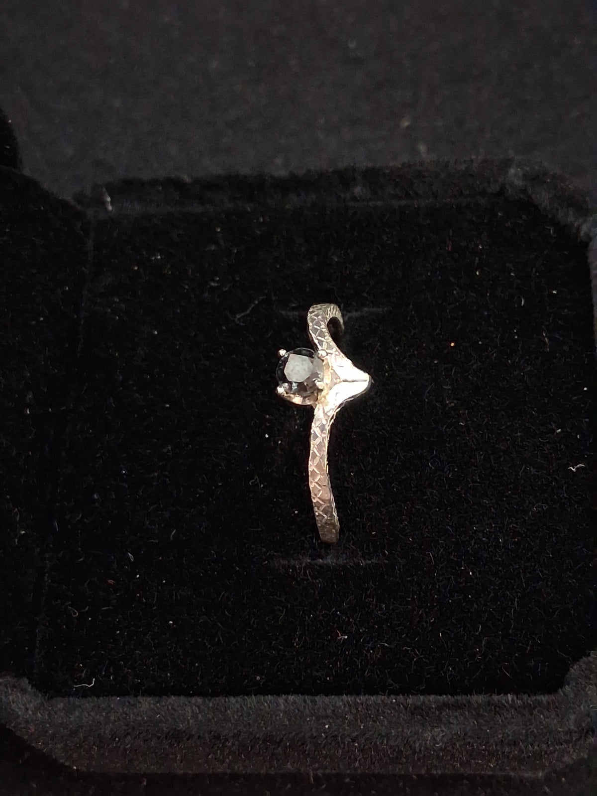 Natural black diamond ring