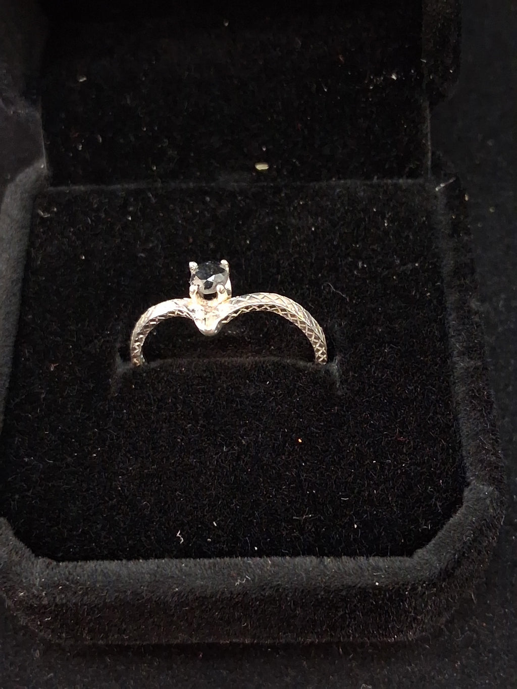 Natural black diamond ring