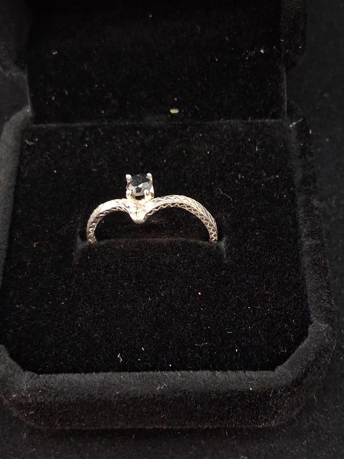 Natural black diamond ring