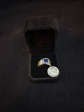 Lab created sapphire sterling silver ring
